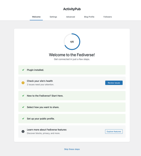 A screenshot of the onboarding launchpad.