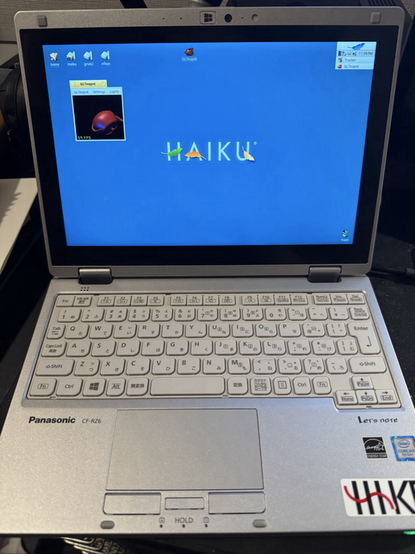 panasonic cf-rz6 mini laptop running haiku os