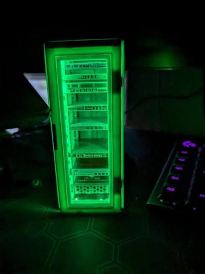 Glowing green rack