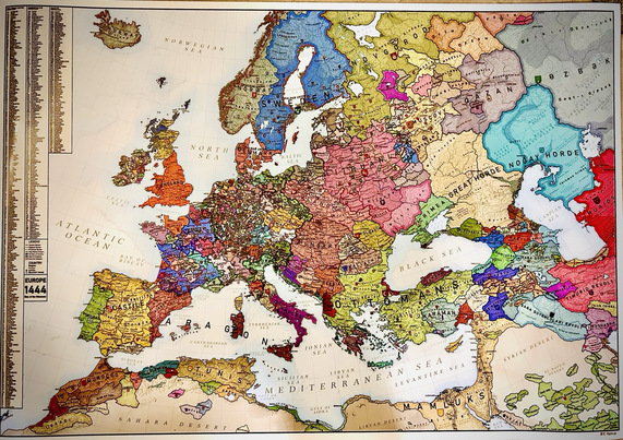Foto einer Europakarte von 1444