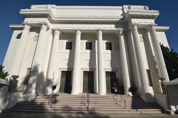 Photo of the front of the Internet Archive building in San Francisco, California.