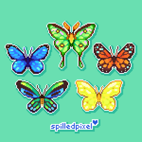 pixelart butterflies