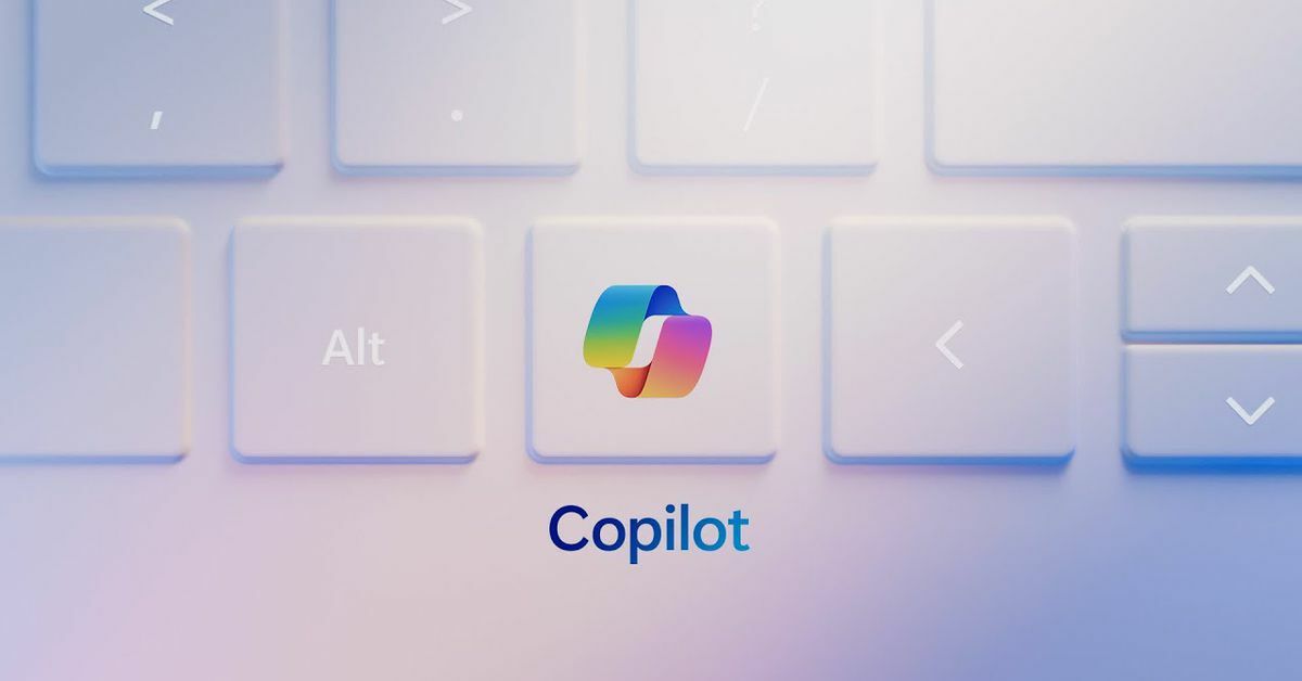 A new Copilot key on a Windows keyboard