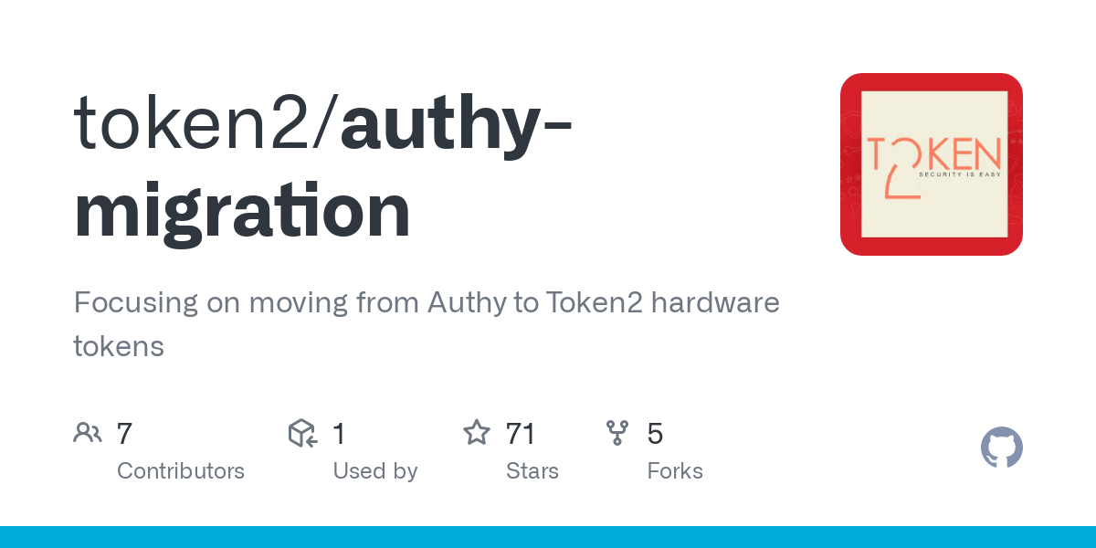 Focusing on moving from Authy to Token2 hardware tokens - token2/authy-migration