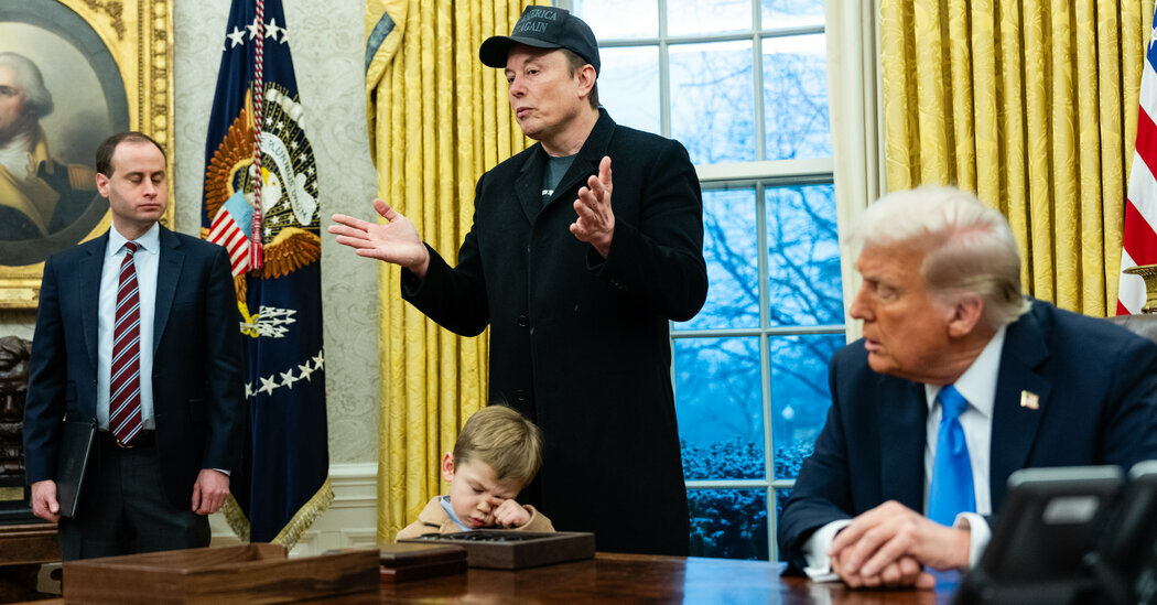 Elon Musk with President Trump in the Oval Office Tuesday.
