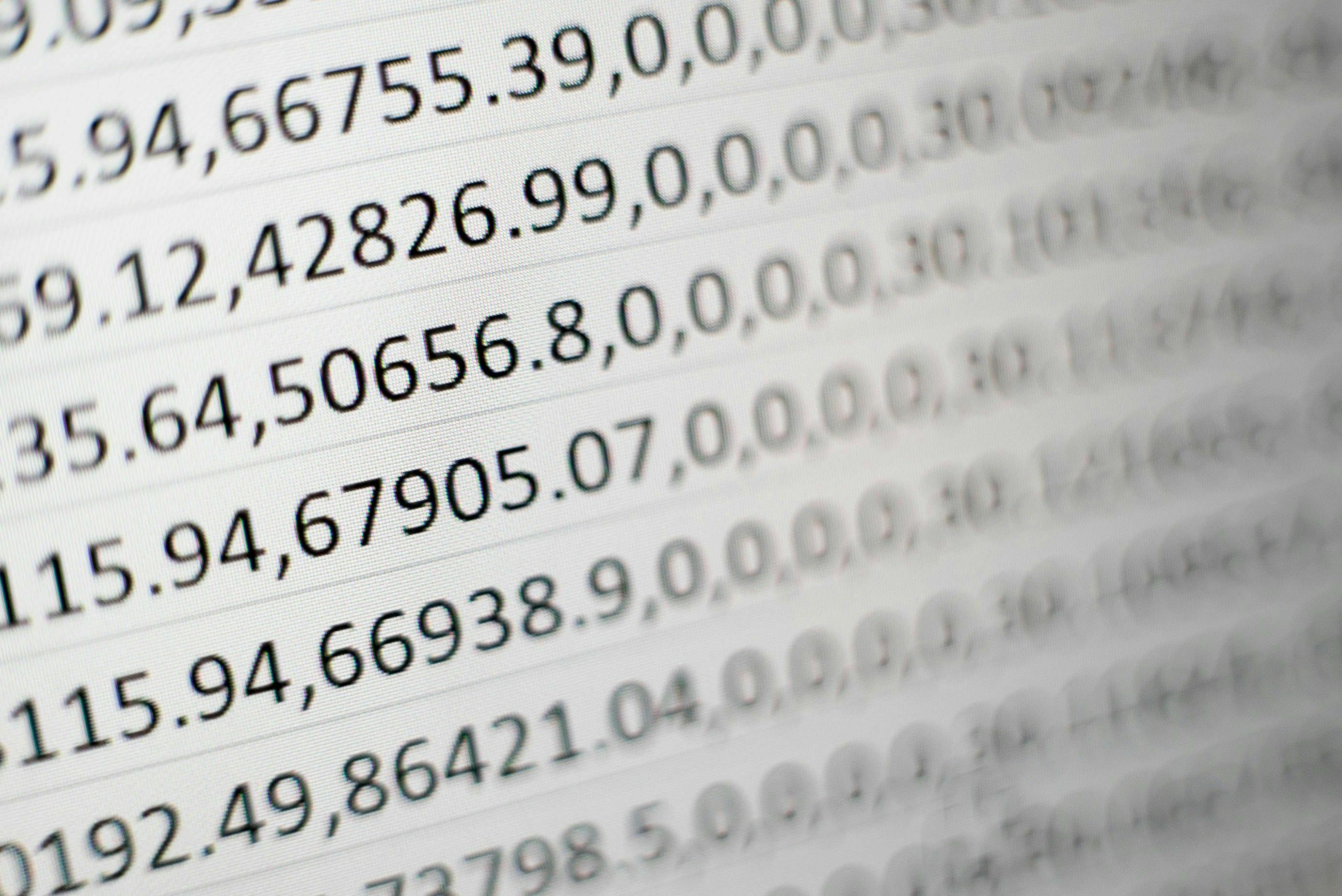 Numbers on page