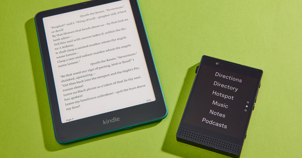 The Kindle and Light Phone III both have matte touch screens.