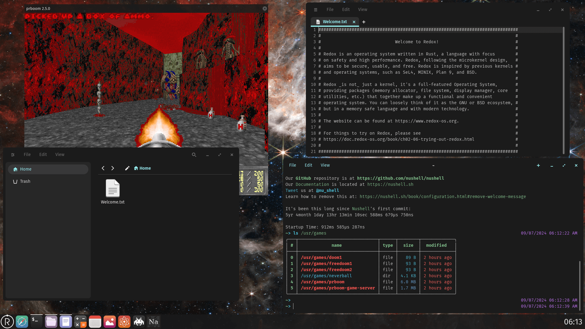 Redox on desktop.