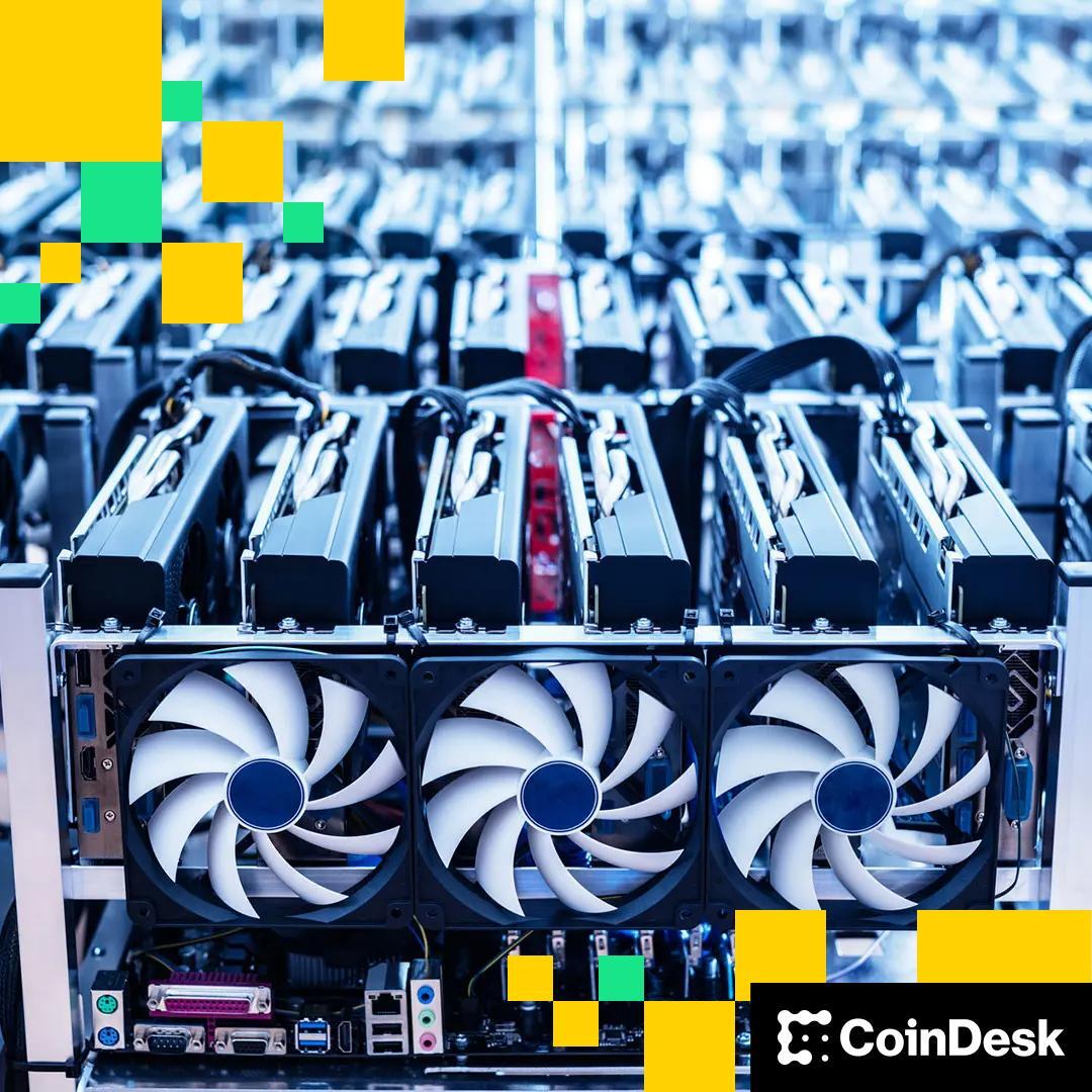 Racks of mining machines.