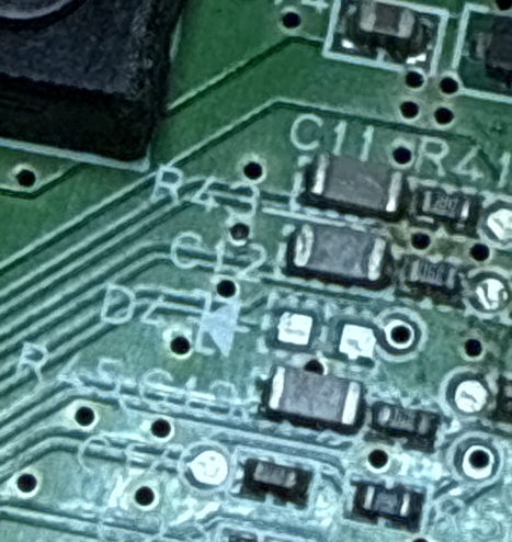 half finished solder job (done with hot air)