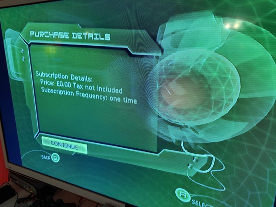 Original XBOX Live signupsubscription details, now free , thanks Insignia :-D